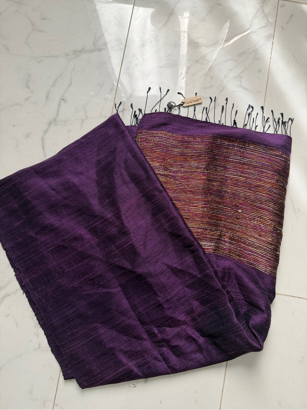 Handmade pure silk scarf